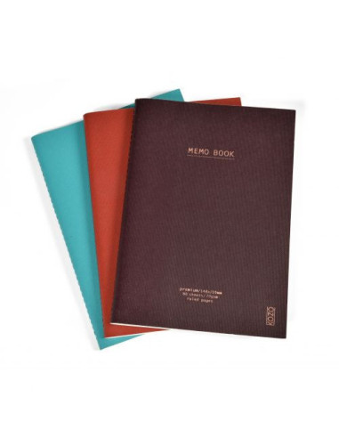 SKRIVHÄFTE KOZO A5 3P MIX