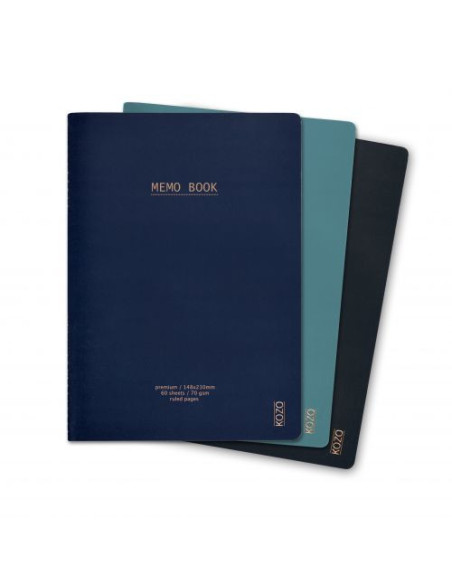 SKRIVHÄFTE KOZO A5 3P MIXBLÅ