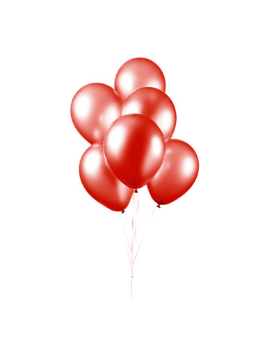 BALLONGER METALLIC RED 30CM 10P