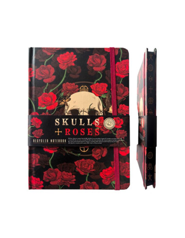 ANTECKNINGSBOK SKULL ROSE A5