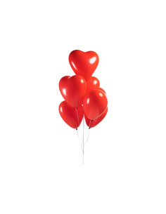 BALLONGER 6P HJÄRTA RÖD 2