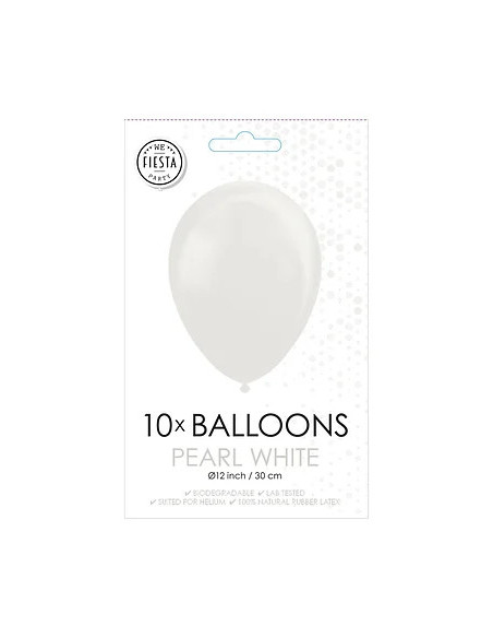 BALLONGER PEARL WHITE 30CM 10P