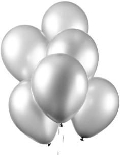 BALLONGER METALLIC SILVER 30CM 10P 2