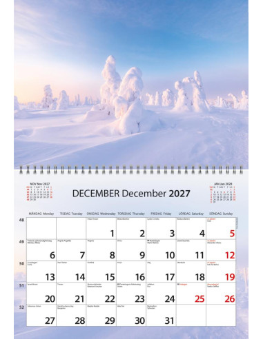2027 MÅNADSKALENDER