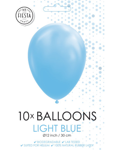 BALLONGER LIGHT BLUE 30CM 10P