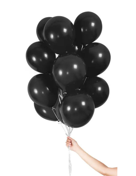 BALLONGER SVART 30CM 10P