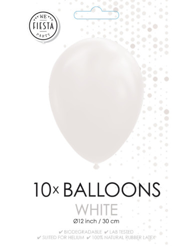 BALLONGER WHITE 30CM 10P