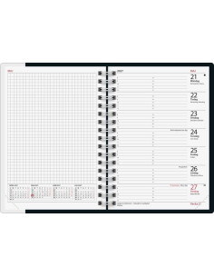 Lilla Veckonotes Svart 2027 A6 | Kalender med anteckningssida 2