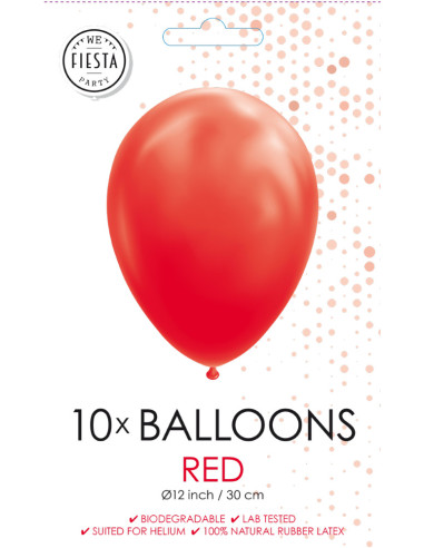 BALLONGER RÖD 30CM 10P