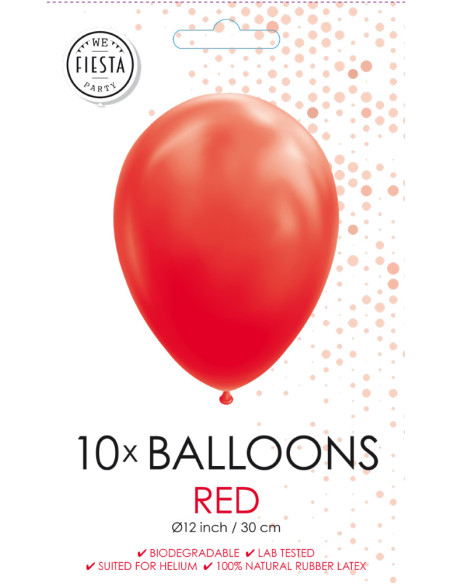 BALLONGER RÖD 30CM 10P