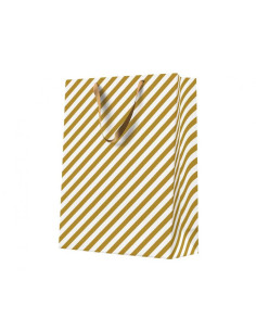 PRESENTPÅSE GOLD STRIPES M