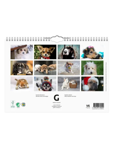 2026 VÄGGKALENDER HUND SMALL