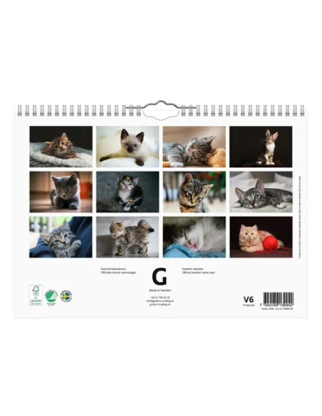 2026 VÄGGKALENDER KATT SMALL