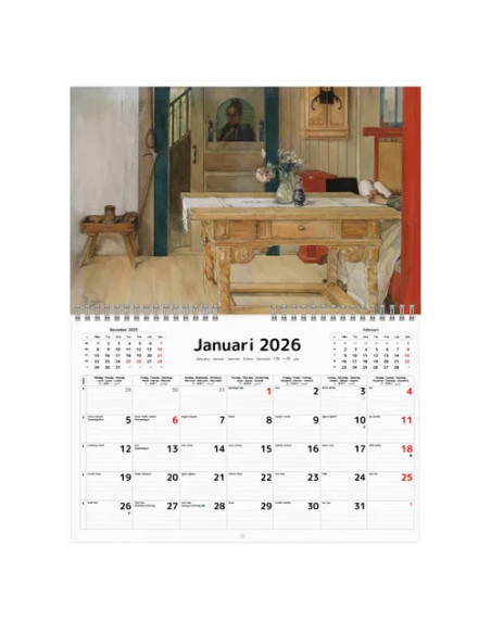 2026 VÄGGKALENDER CARL LARSSON