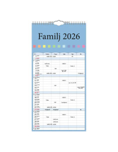 2026 FAMILJEKALENDER FÄRG