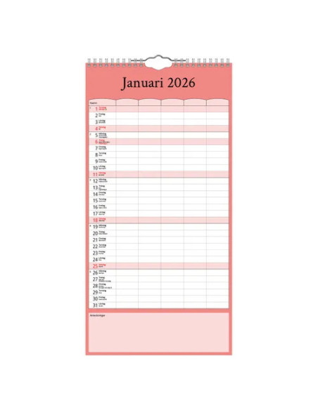 2026 FAMILJEKALENDER FÄRG