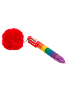 FLERFÄRGSPENNA RAINBOW POM POM