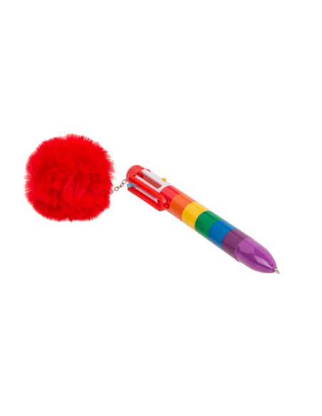 FLERFÄRGSPENNA RAINBOW POM POM