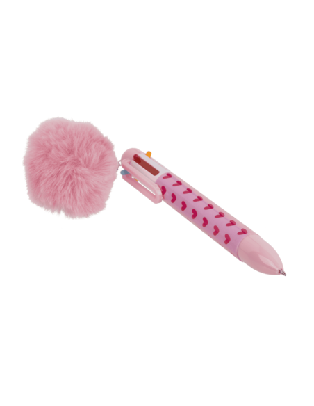 FLERFÄRGSPENNA HEARTS POM POM