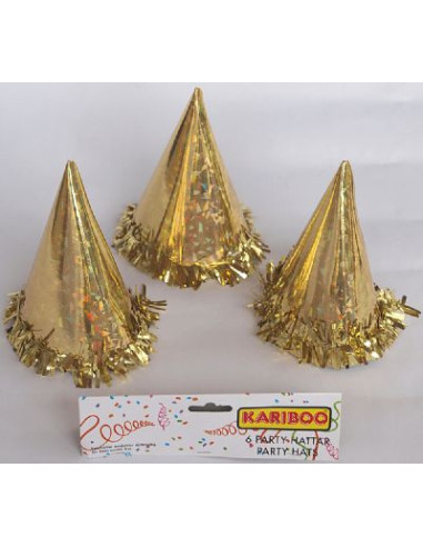 Kalashatt Guld Hologram 6-pack – Glittrande Partyhattar till Fest & Ka