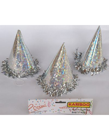 Kalashatt Silver Hologram 6-pack – Festhattar till kalas & party | Mix