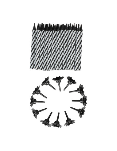 Tårtljus Black & White 24-pack – Stilrena ljus till kalas & fest | Mix