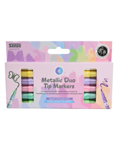 METALLIC DUO-MARKERS 6-P