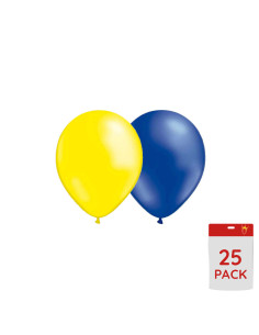BALLONGER GUL-BLÅ 25P