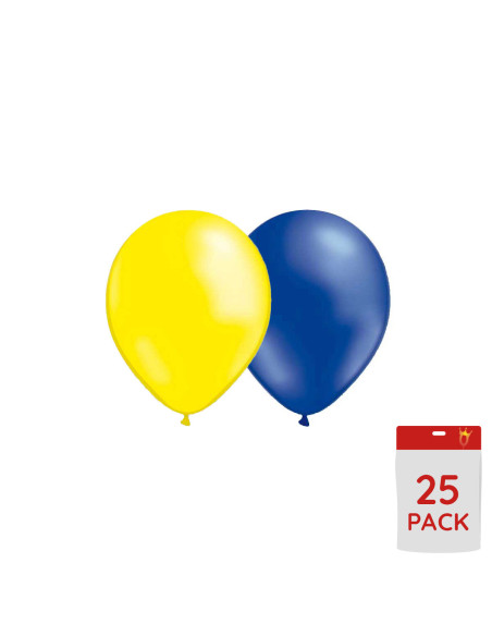 BALLONGER GUL-BLÅ 25P