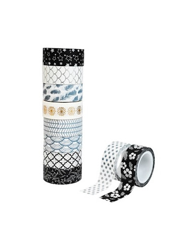 WASHITEJP BLACK-WHITE-METALLIC