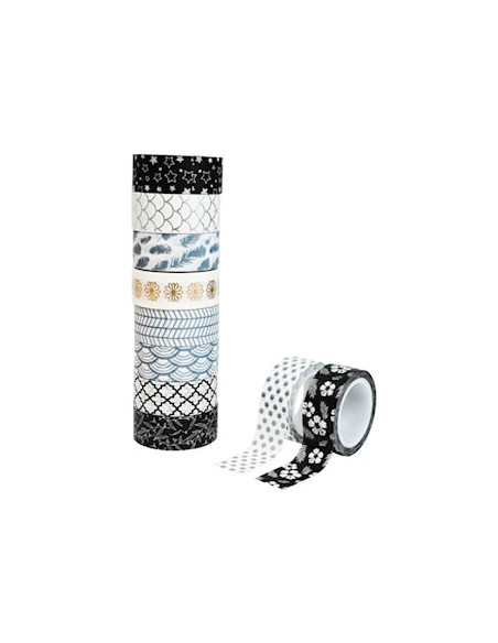 WASHITEJP BLACK-WHITE-METALLIC