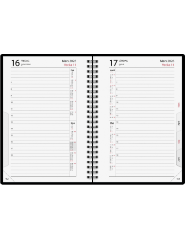 2026 TIMDAGBOK RÖDSVART