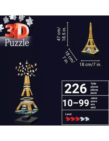 216B 3D PUSSEL EIFFELTOWER NIGHT