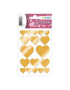 STICKERS HERMA 1757 HJÄRTAN GULD