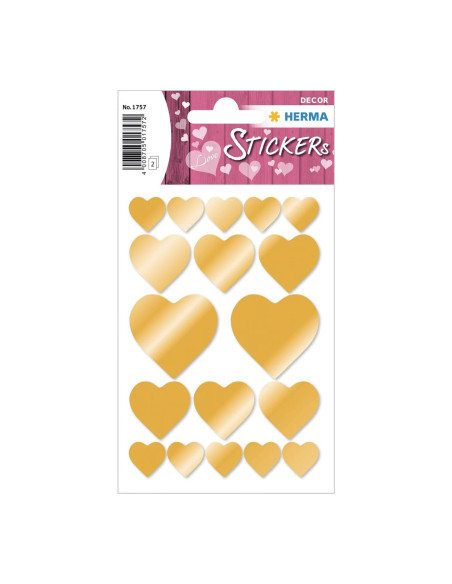 STICKERS HERMA 1757 HJÄRTAN GULD