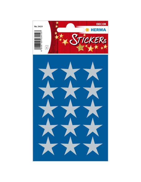 STICKERS HERMA 3419 STJÄRNA SILVER