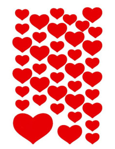 STICKERS HERMA 3841 HJÄRTAN RÖDA 2