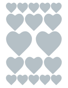 STICKERS HERMA 3055 HJÄRTAN SILVER 2