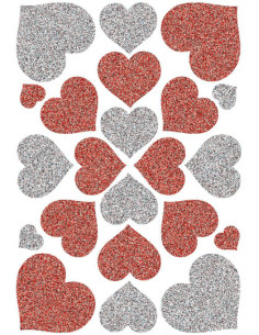 STICKERS HERMA 6387 HJÄRTAN GLITTER 2
