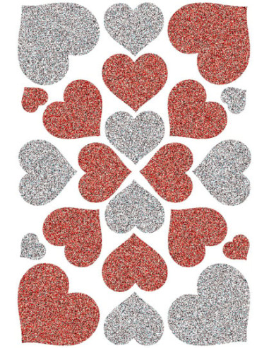 STICKERS HERMA 6387 HJÄRTAN GLITTER