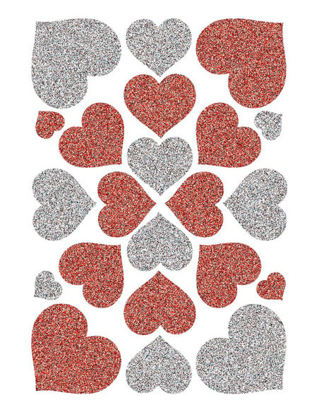 STICKERS HERMA 6387 HJÄRTAN GLITTER