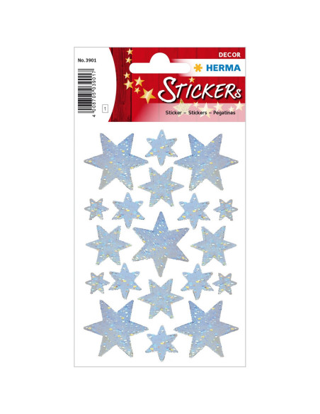 STICKERS HERMA 3901 STJÄRNA SILVER