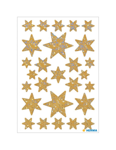 STICKERS HERMA 3916 GULDSTJÄRNA GLITTER