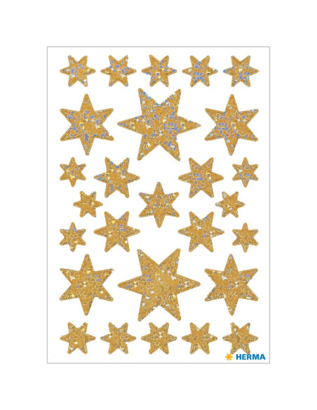 STICKERS HERMA 3916 GULDSTJÄRNA GLITTER