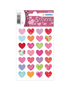 STICKERS HERMA 3057 HJÄRTAN FÄRGGLADA