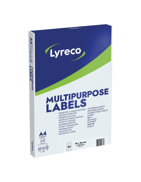 ETIKETT LYRECO 70x36MM 2400FP