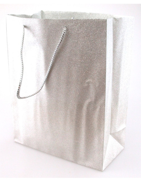 PRESENTPÅSE SILVERGLITTER L