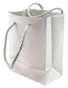 PRESENTPÅSE SILVERGLITTER S