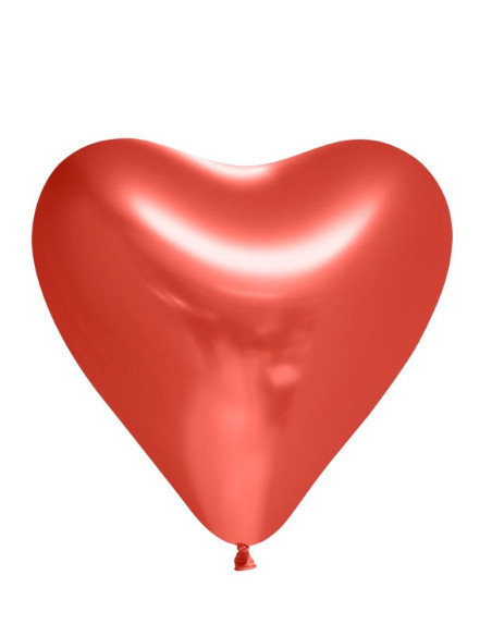 BALLONGER METALLIC HEART RED 6P