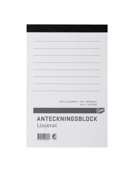 ANTECKNINGSBLOCK A6 LINJ PERF